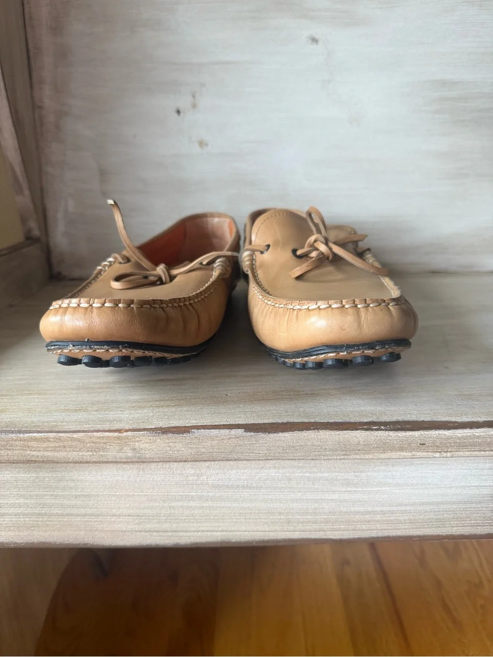NWOT Mens Arfango Firenze Tan Leather Driving Shoe Loafer Moccasin Size 9.5/10